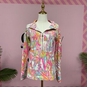 Lilly Pulitzer Pink and Orange Patterned Zip-Up